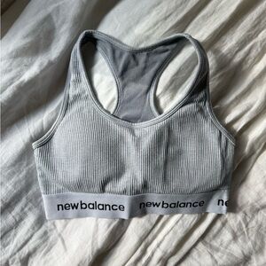 New Balance Light Gray Ribbed Sports Bra